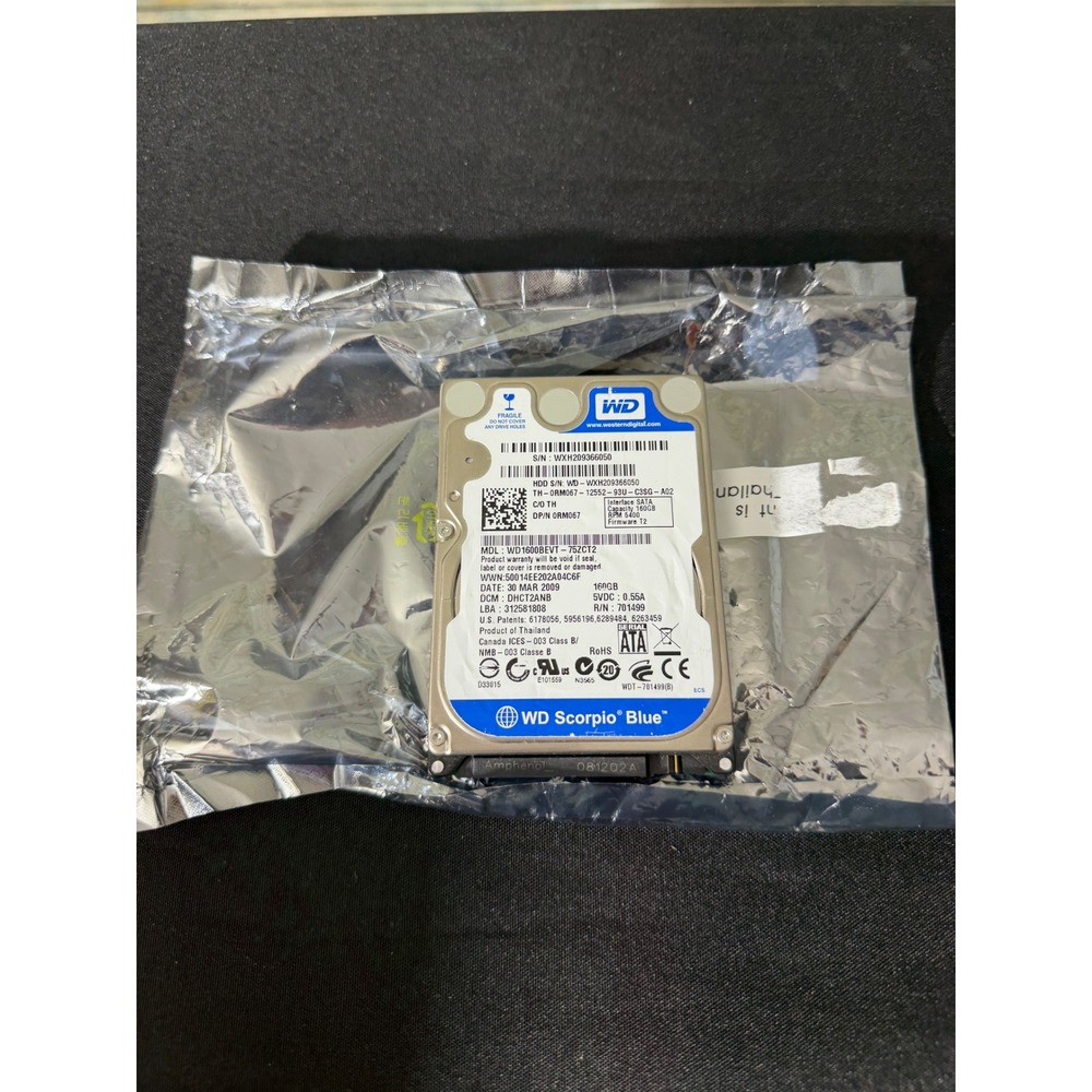 Western Digital Scorpio Blue 160GB 2.5 HDD Blue Excellent WD1600BEVT-75ZCT2